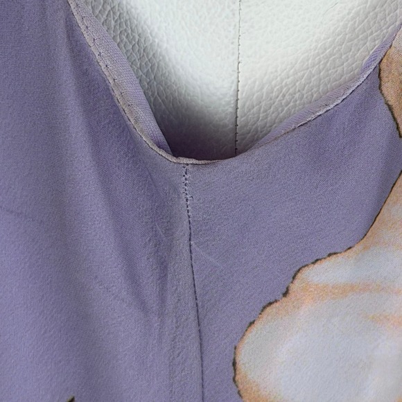 Roz & Ali Purple Floral Sleeveless Cowl Neck Midi Dress Size 14 Fairy Whimsy Y2K - Picture 8 of 16